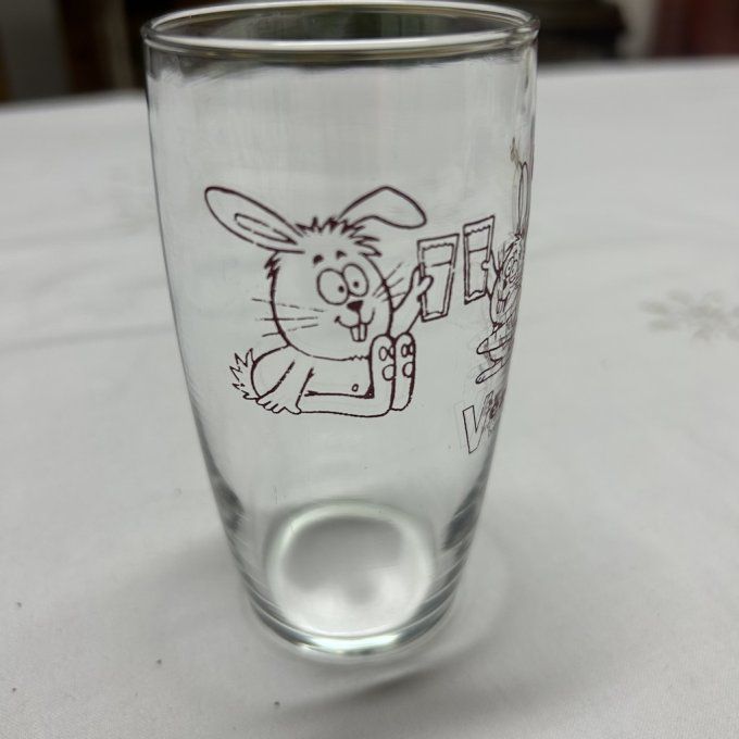 Verre à bière de Lorraine, publicitaire, VEZELISE, dessin Barberousse